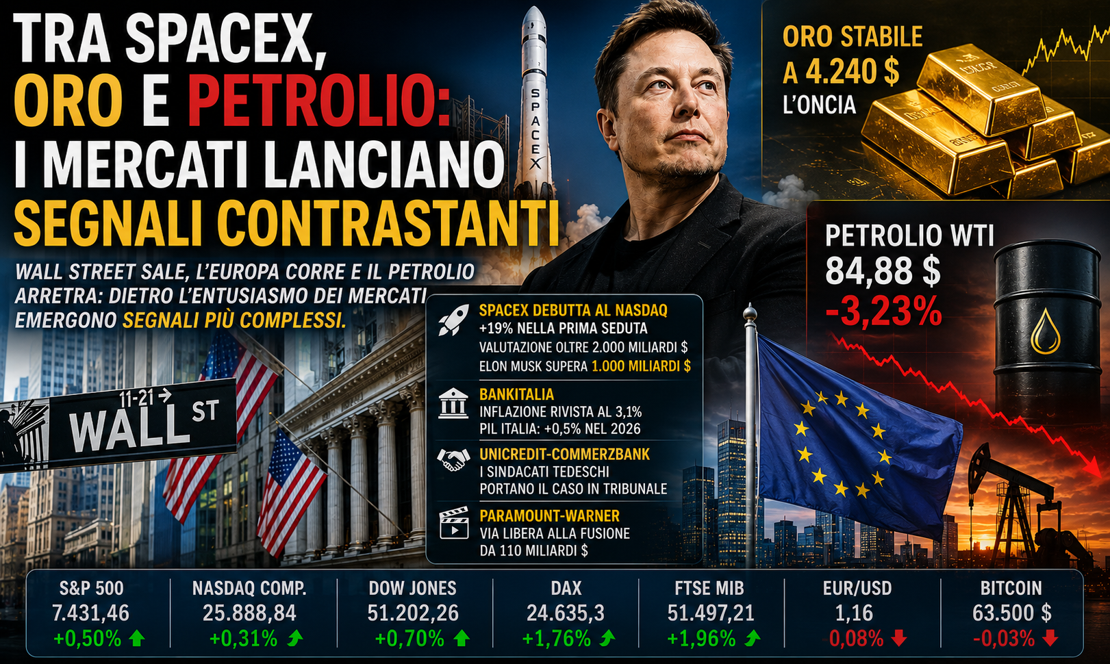 SpaceX conquista Wall Street, ma i mercati raccontano una storia più complessa