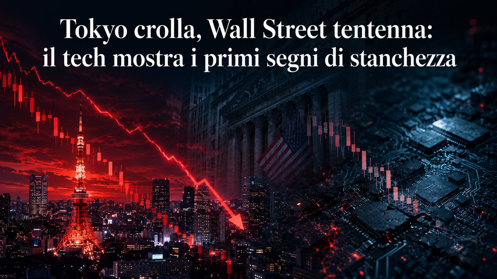 Tokyo crolla, Wall Street tentenna: il tech mostra i primi segni di stanchezza