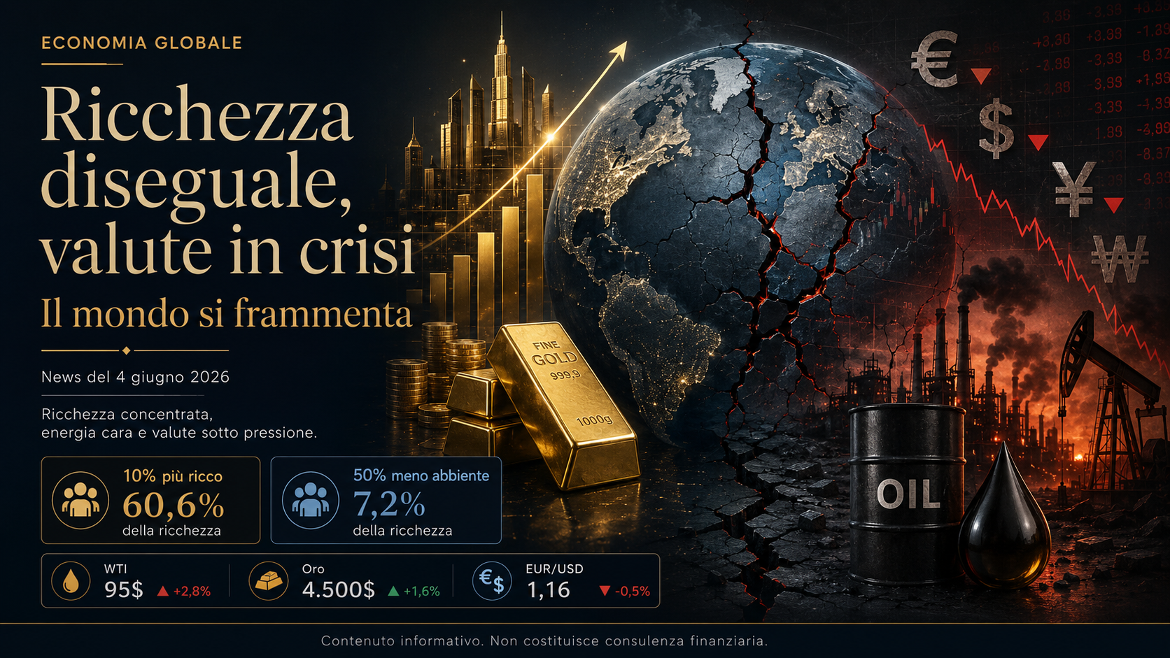 Ricchezza diseguale, valute in crisi: il mondo si frammenta